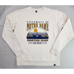 Uscape Apparel LG Ivory Sweatshirt University Of Notre Dame Fighting Irish Flaw